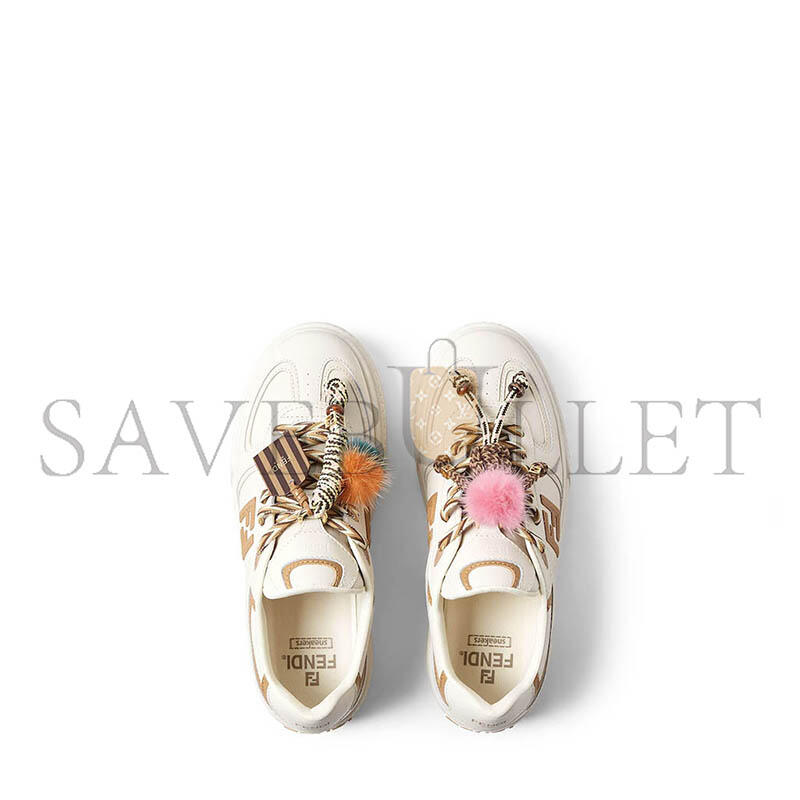 F**di match low top platform shoes in white leather 8e8721ay9nf1to4